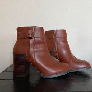 Auburn Chunky Heel Booties